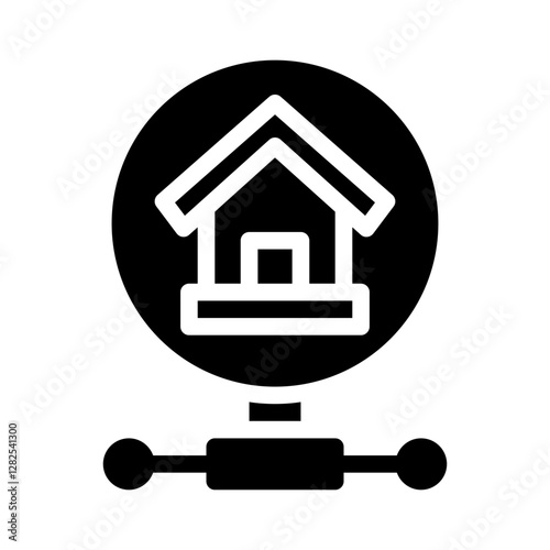 smart home glyph icon