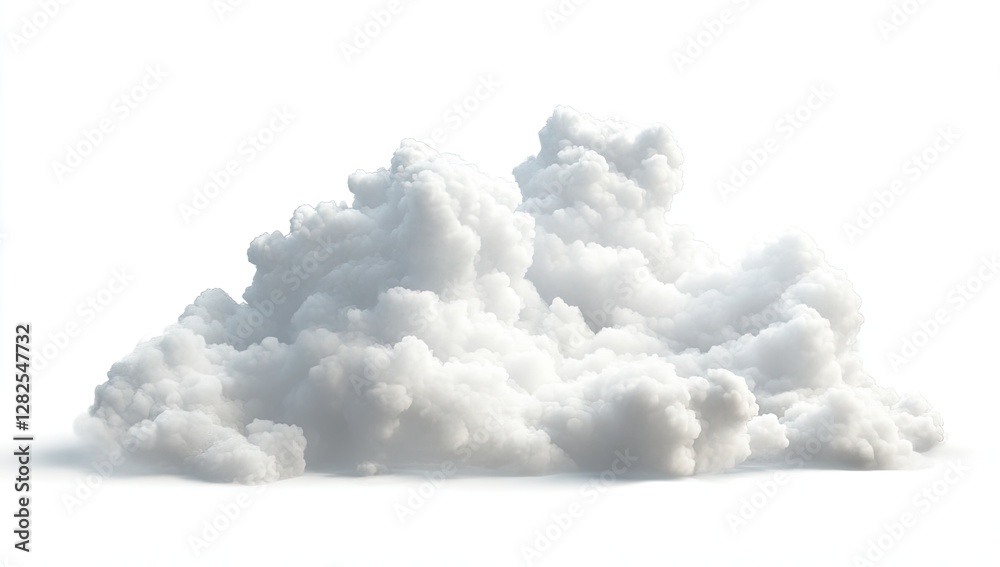 Fluffy cumulus cloud isolated on white, design element Fluffy cumulus cloud isolated on white, design element