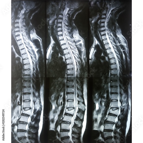 MRI scan of lumbosacral (LS) spine, case of lumbar spondylosis and osteoporotic vertebral compression fractures (OVCF).