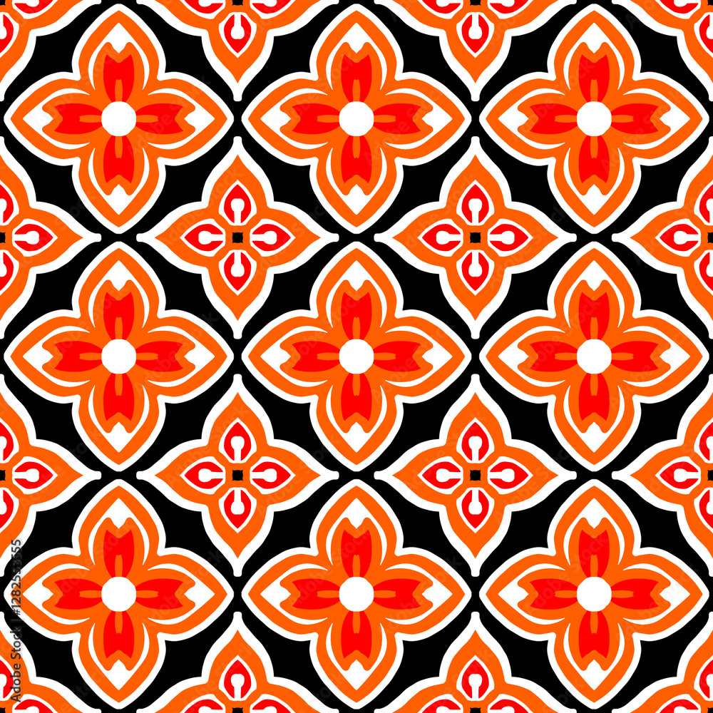 Fototapeta premium pattern batik flower damask ethnic boho ikat texture tribal geometric background