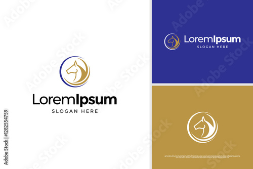 Elegant horse head equine luxury logo vector design template. Classic Horse logo design