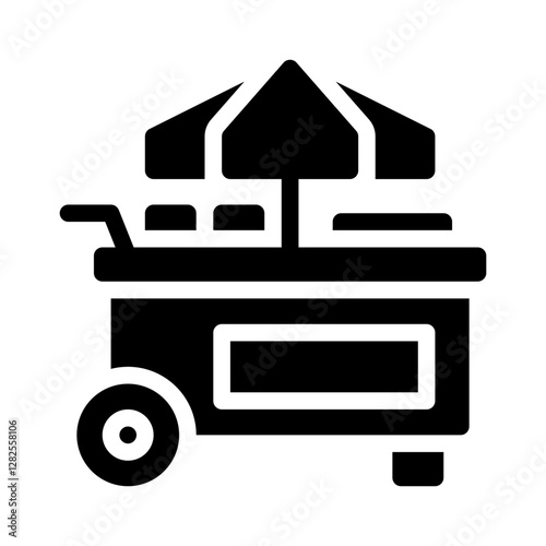 street food cart glyph icon
