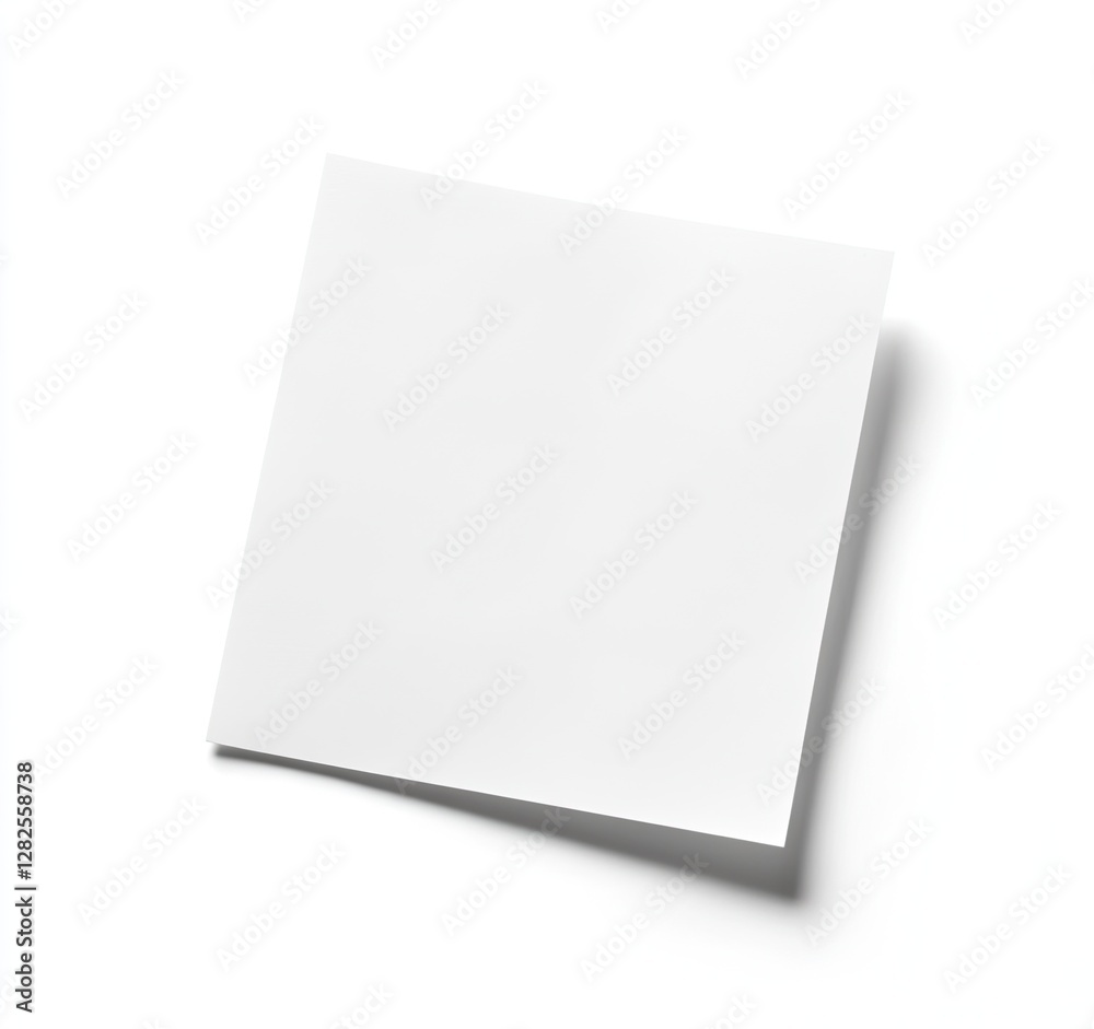 Blank sticky note, isolated, white background, shadow, memo Blank sticky note, isolated, white background, shadow, memo