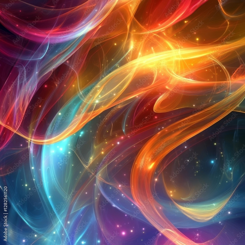 Obraz premium Bright Digital Art Background, Generative AI