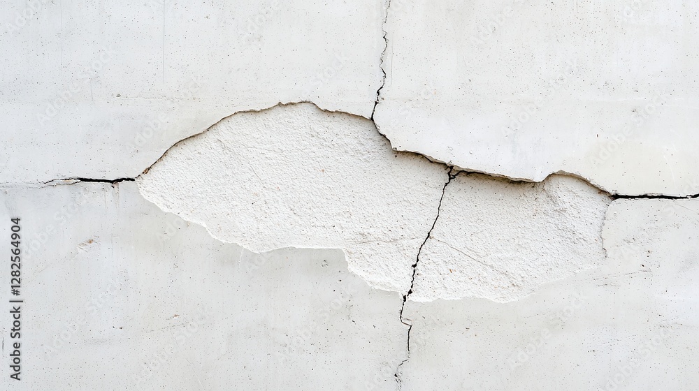 Obraz premium Weathered Urban Concrete Texture, aged surface with prominent cracks and stains, minimalist backdrop, clean lines, ample negative space for design versatility