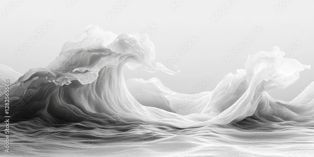 Fototapeta premium Flowing Digital Waves, Generative AI