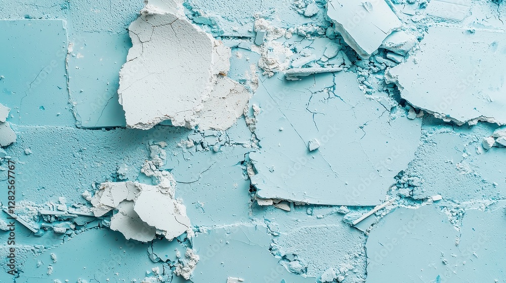 Obraz premium Minimalist Cement Texture, a clean and simple surface featuring broken cement and scattered debris, ideal for creative projects needing an unobtrusive backdrop.