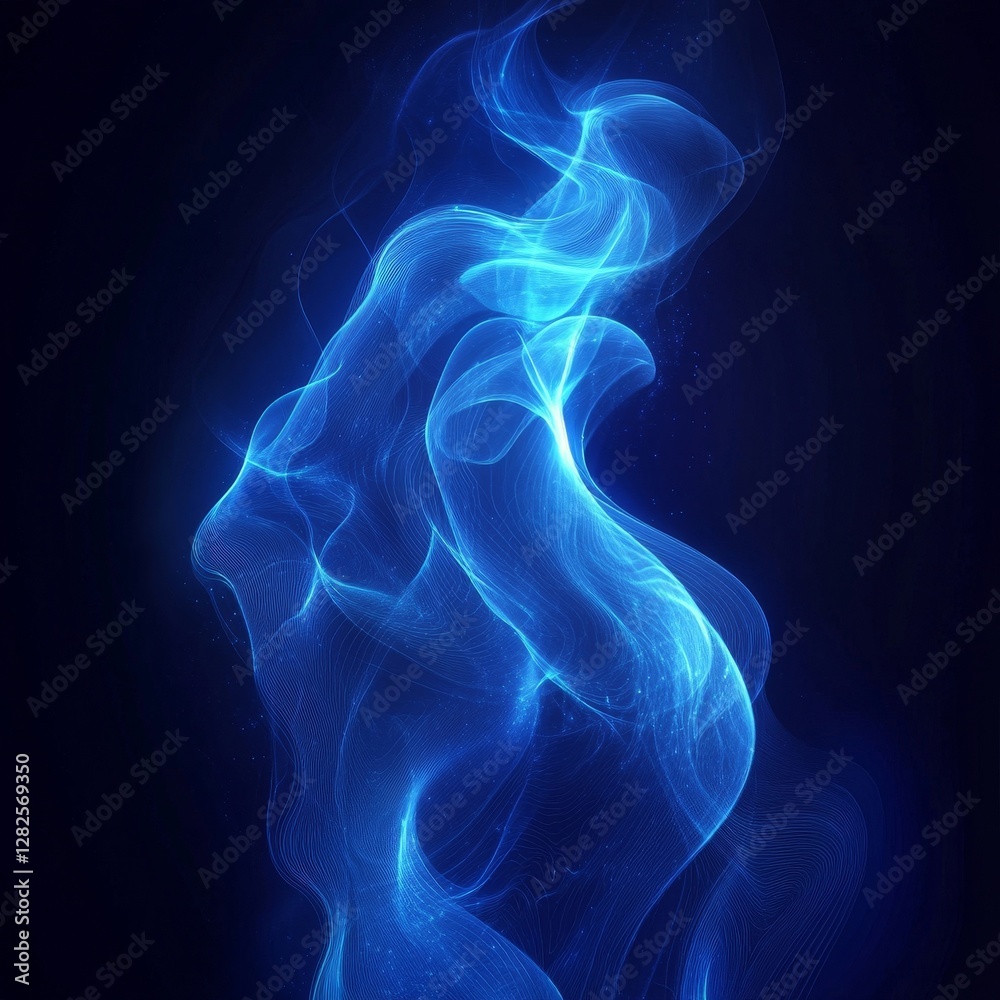 Obraz premium Neon Blue Abstract Background, Generative AI