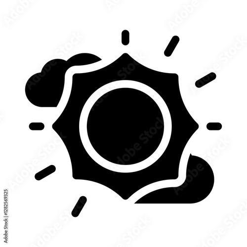partly cloudy glyph icon