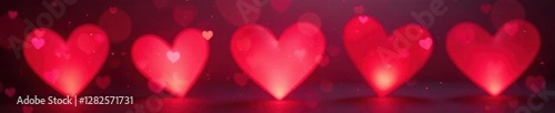 Heart-shaped lights illuminate a romantic Valentine's Day scene , luxury, love
