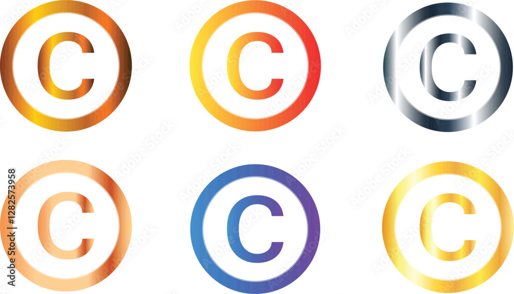 Set of six cent currency sign symbol icons logos with golden orange silver and blue colors Australian and New Zealand Dollar, South African Rand, West African CFA Centime, and Euro Divisions Set of six cent currency sign symbol icons logos with golden orange silver and blue colors Australian and New Zealand Dollar, South African Rand, West African CFA Centime, and Euro Divisions