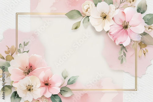 A dreamy wedding invitation with a pastel aesthetic