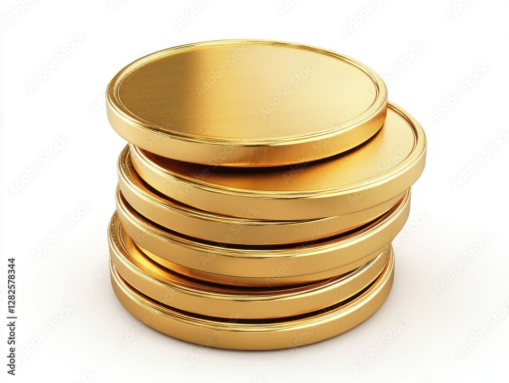 3D Gold Coin Stack Symbolizing Financial Growth and Wealth 3D Gold Coin Stack Symbolizing Financial Growth and Wealth