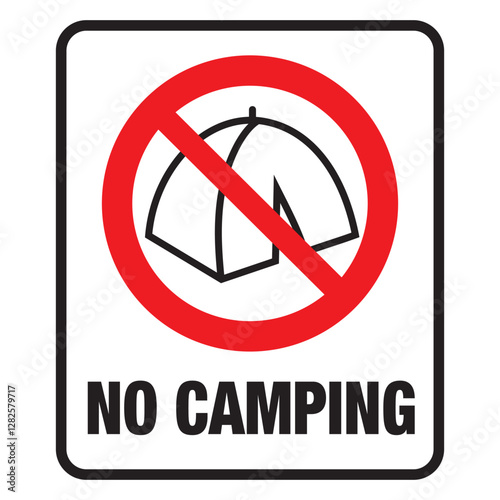 no camping sign warning