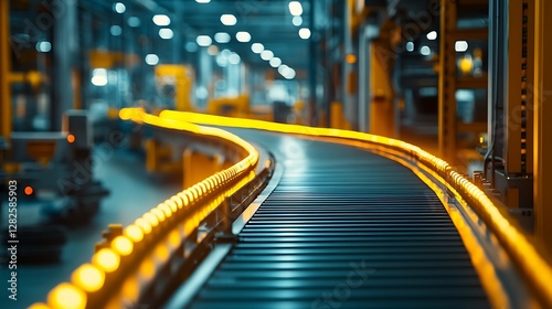 Factory Conveyor Belt in Motion photo