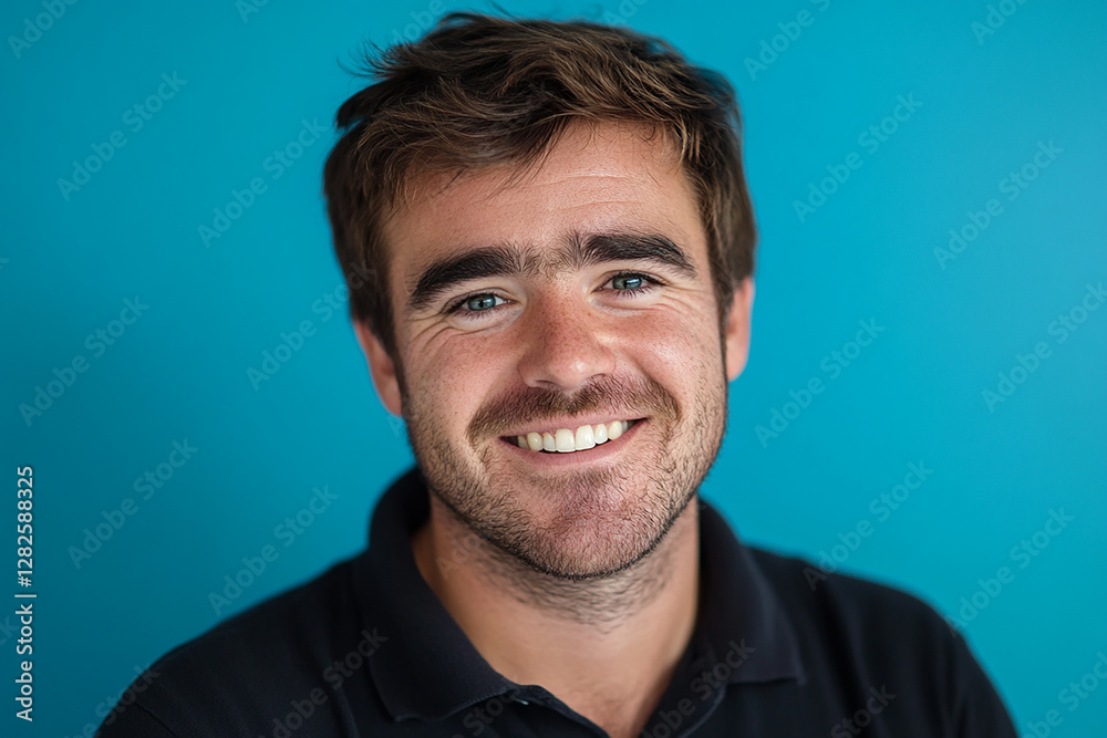 Fototapeta premium Man on solid background