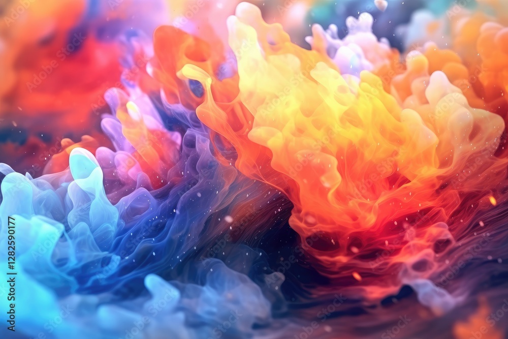 Obraz premium Vibrant Abstract Colorful Fluid Dynamics