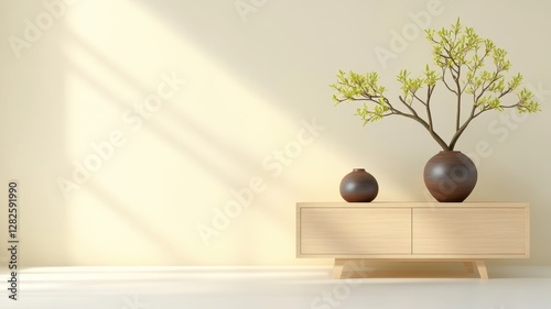 Vase with green plant inside decorative home decor perfect for indoor spaces and natural aesthetic appeal