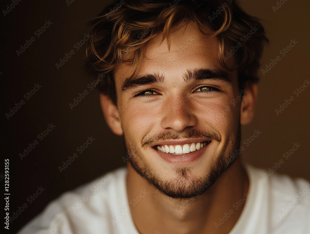 Fototapeta premium Man on solid background