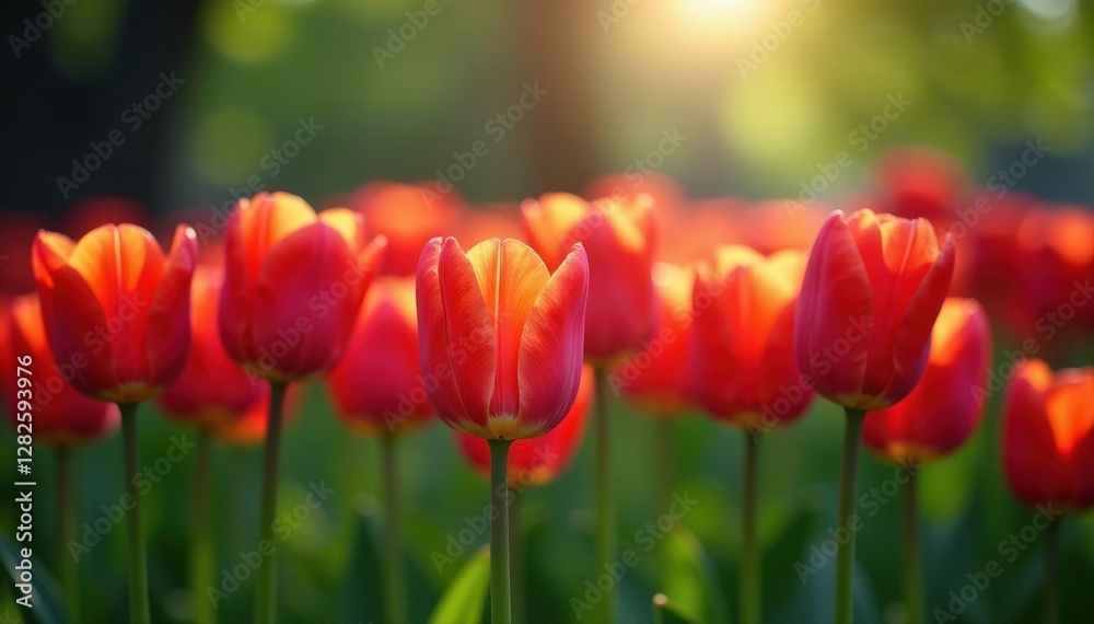 Vibrant tulips in a spring frame, dark silhouette , spring tulips, design element Vibrant tulips in a spring frame, dark silhouette , spring tulips, design element