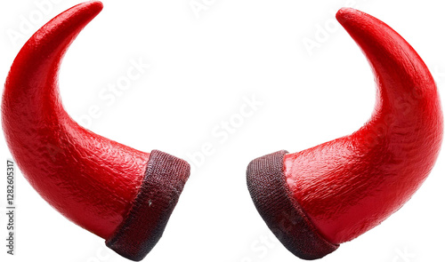 Vivid red devil horns halloween costume accessory party props isolated transparent background