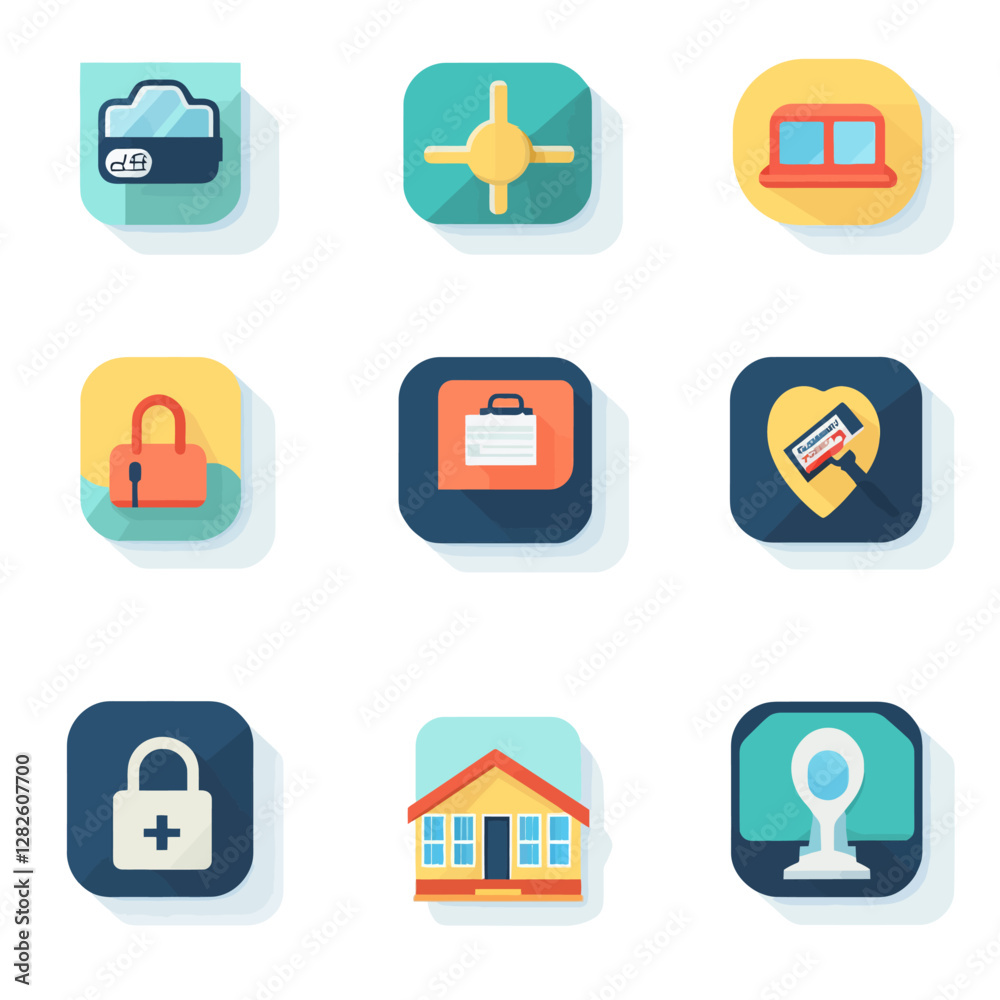 Security Icons: Data Protection, Home Safety, Business and Communication Security Icons: Data Protection, Home Safety, Business and Communication