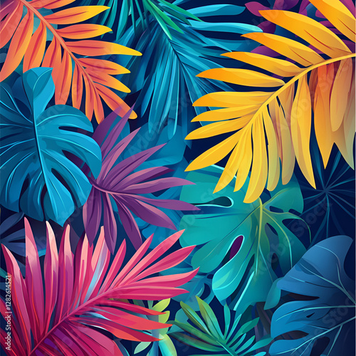 seamless pattern with colorful feathers