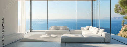 Modern Living Room With Panoramic Ocean View