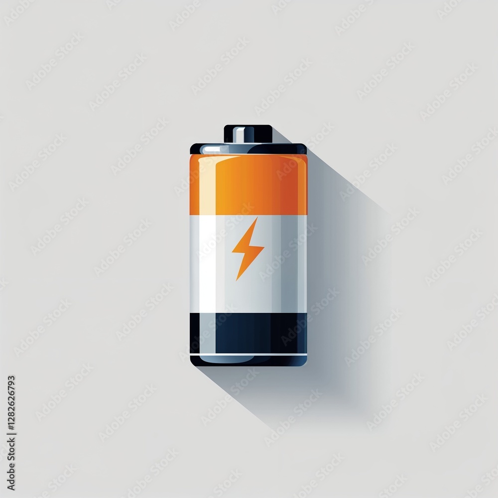 battery full icon on plain white background battery full icon on plain white background