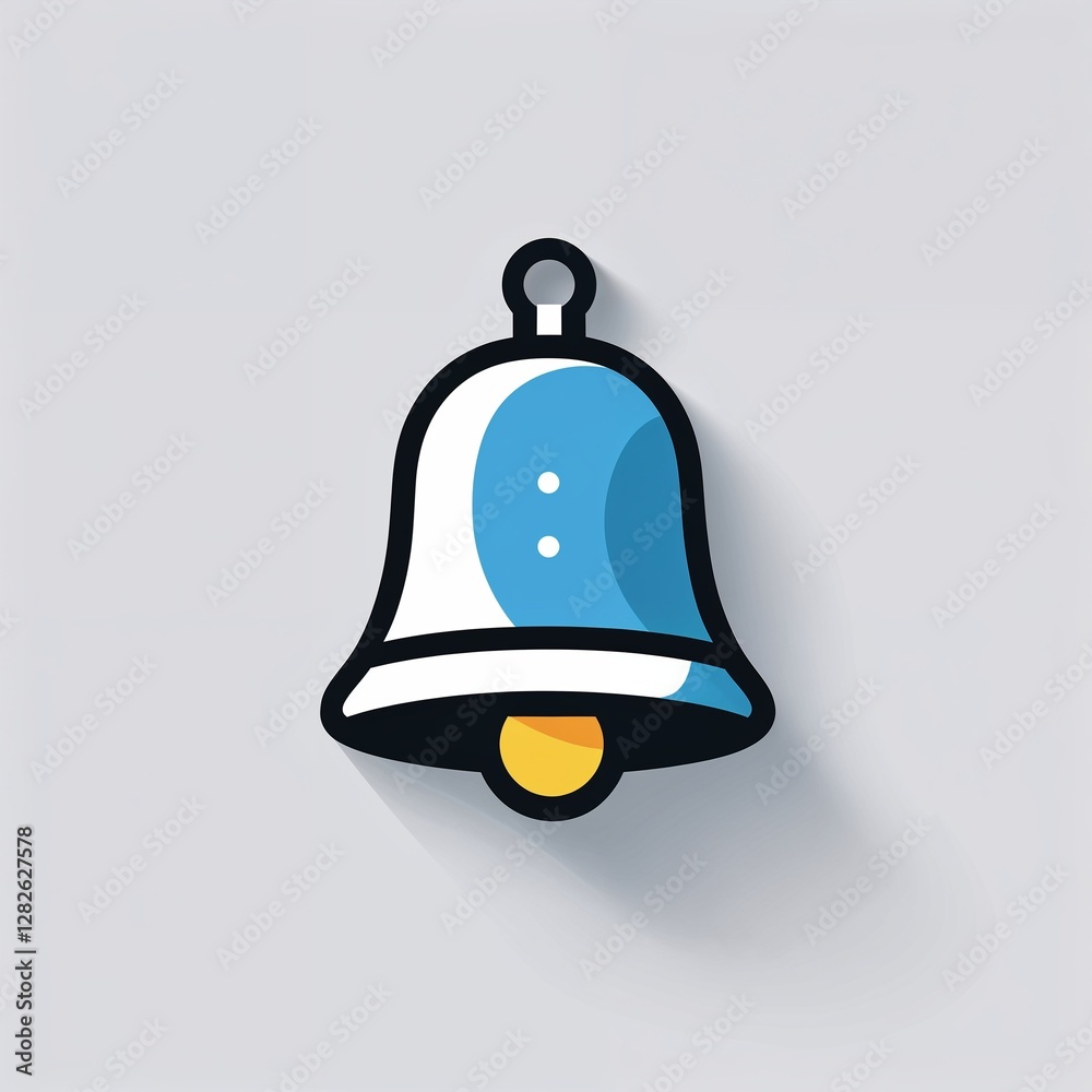 bell with notification dot icon on plain white background
