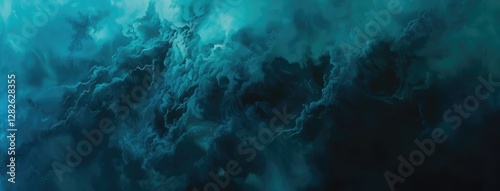 Wallpaper Mural Abstract Ocean Waves in Moody Blues Torontodigital.ca