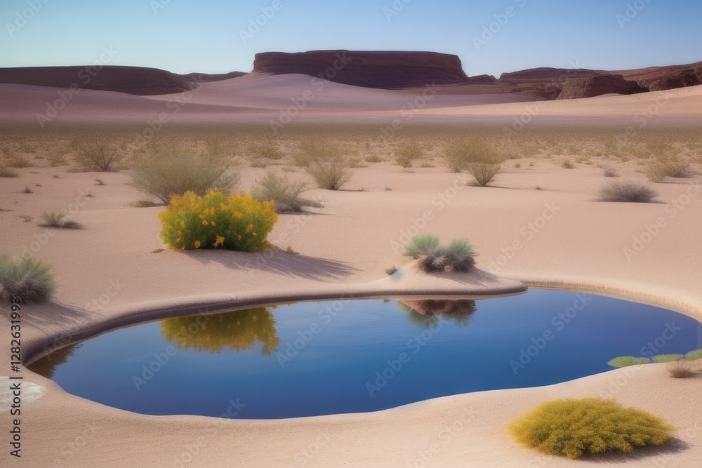 Obraz premium A Desert Oasis Hidden Within a Mirage