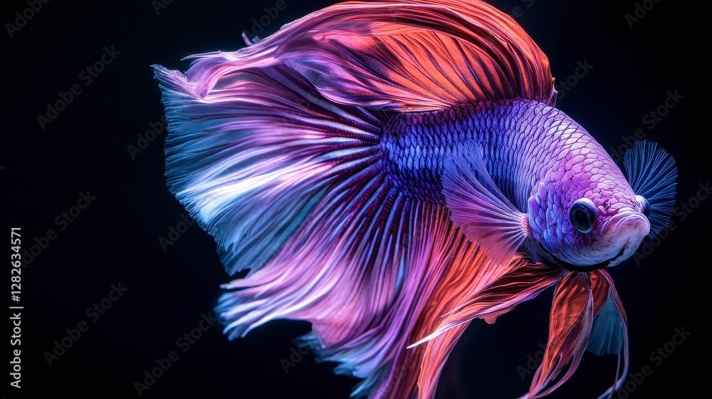 Fototapeta premium Vibrant Siamese Fighting Fish Colorful Betta Splendor