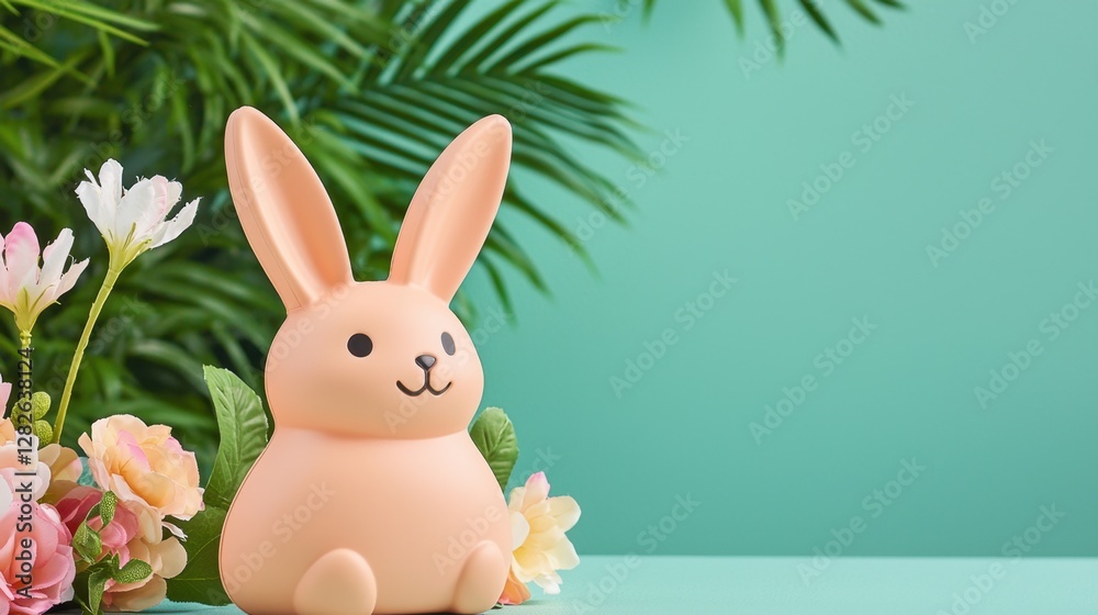Obraz premium Easter Game Concept, Vibrant Bunny Shaped Bean Bag Toss Game Set for Outdoor Festivities and Playful Events