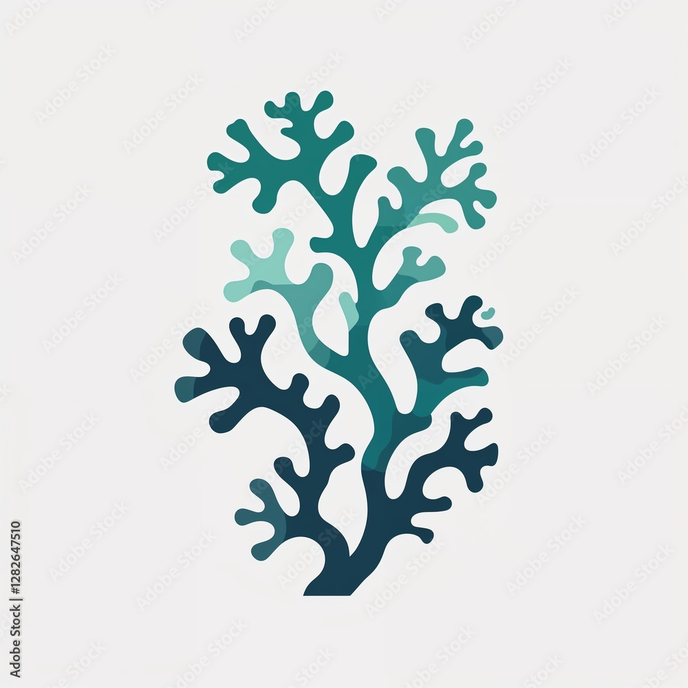 coral vine icon on plain white background coral vine icon on plain white background