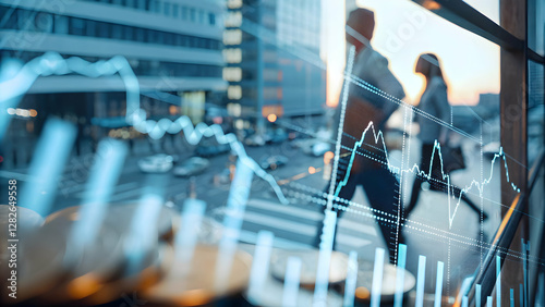 Wallpaper Mural Double exposure image stock market investment graph city background business investment stock future trading concept as Double exposure image combining stock market investment graph with city backgrou Torontodigital.ca