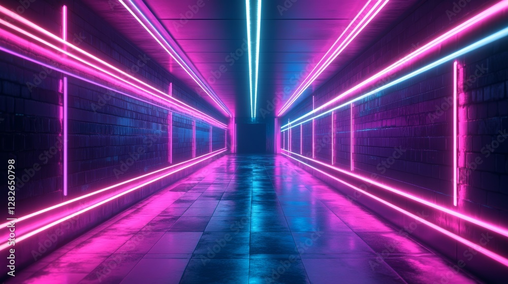 Fototapeta premium neon retro music streaming background