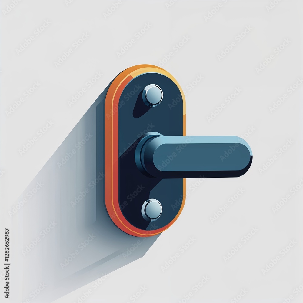 door handle icon on plain white background door handle icon on plain white background
