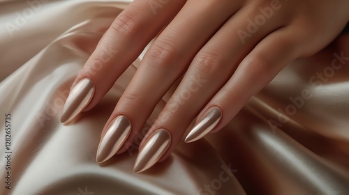 Wallpaper Mural Elegant Champagne Nail Art on Silk Torontodigital.ca