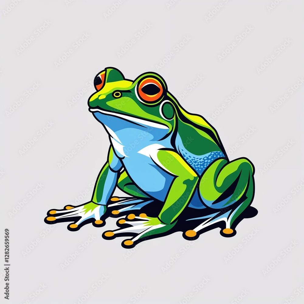 Fototapeta premium frog icon on plain white background