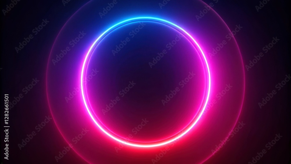 Neon Glow Abstract Background with Circular Light Effects Neon Glow Abstract Background with Circular Light Effects