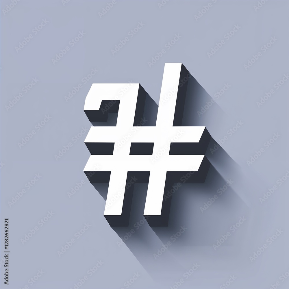 Obraz premium hashtag icon on plain white background