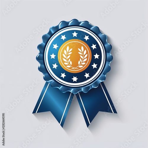 honorary ribbon badge icon on plain white background