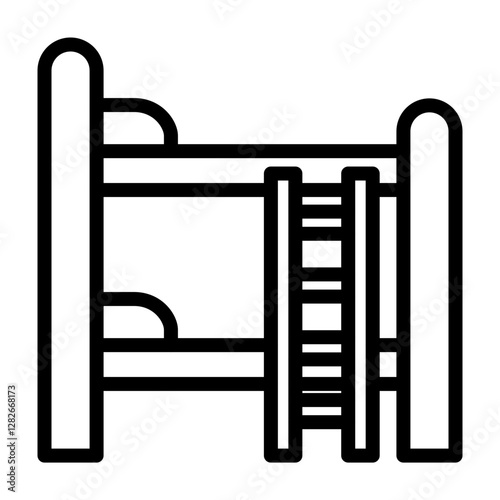 Dormitory Vector Line Icon Design