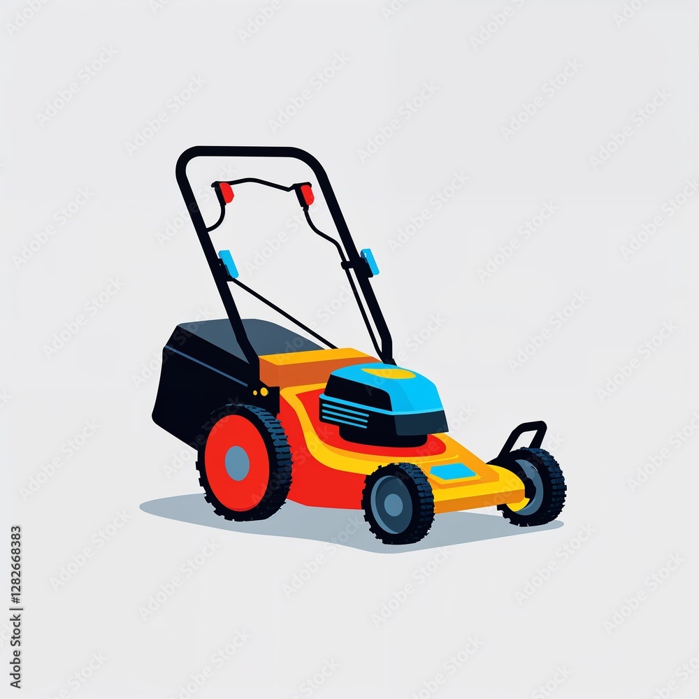 lawnmower icon on plain white background lawnmower icon on plain white background