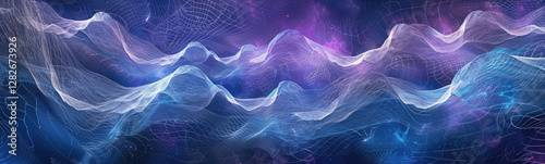 Abstract Digital Waves on Dark Background