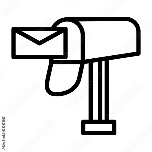 Mailbox Vector Line Icon Design