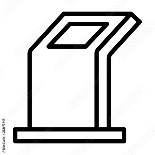 SelfService Kiosk Vector Line Icon Design
