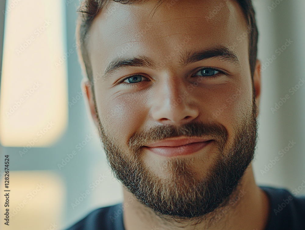 Obraz premium Man smiling close-up