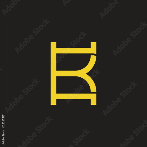 letters bek simple abstract geometric logo vector
